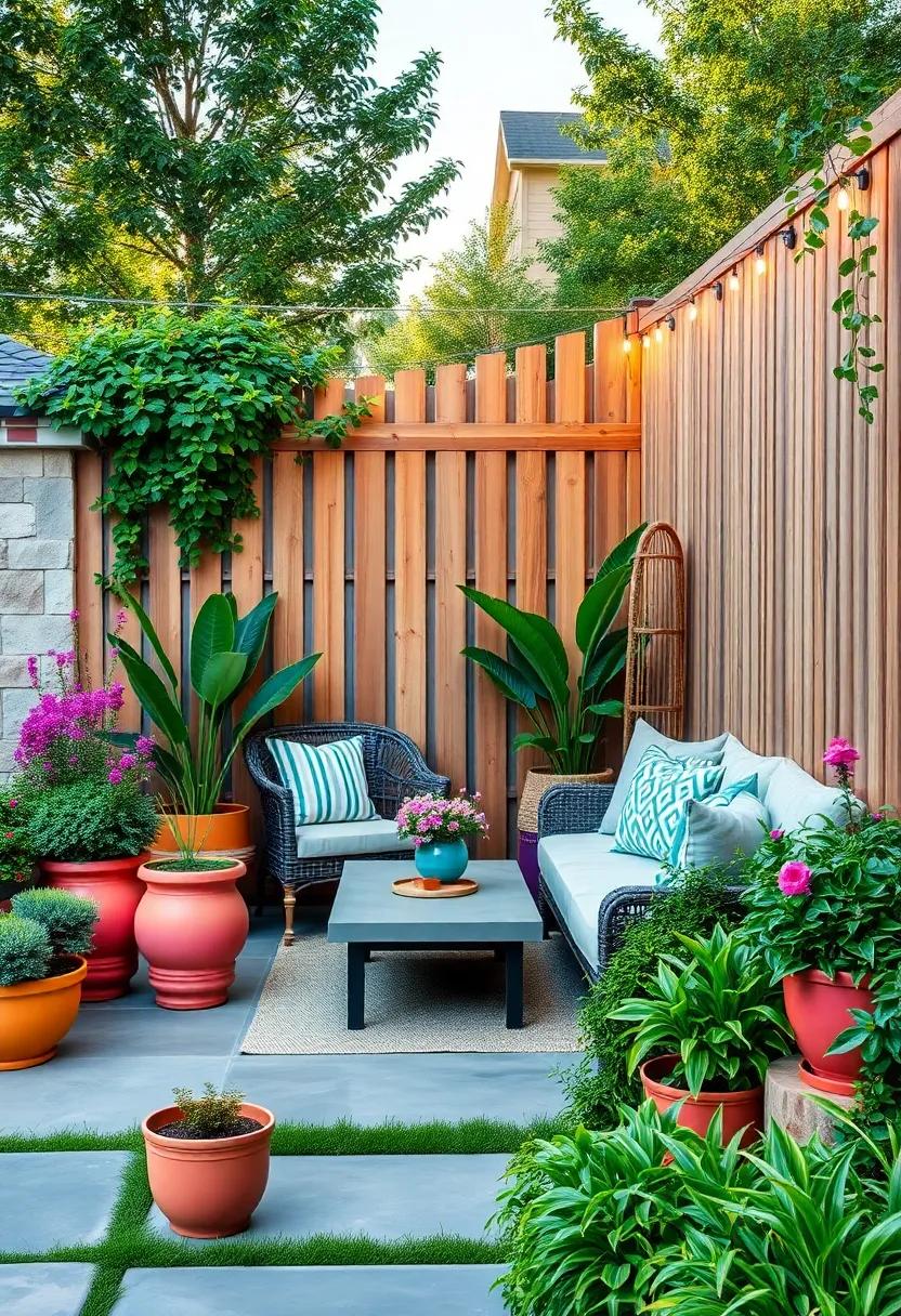 Use Brightly⁢ Colored Pots Along the Base​ of ⁤the‌ Fence