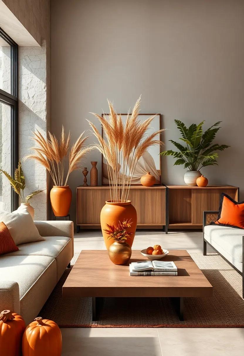 Use terracotta planters ⁤filled ⁣with dried ‌wheat stalks or autumn foliage for ‍natural warmth