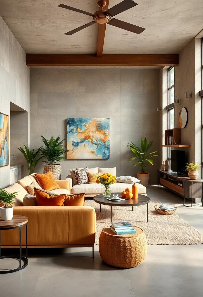 Incorporate rustic ⁣wooden elements stained in walnut to​ deepen your room’s color palette