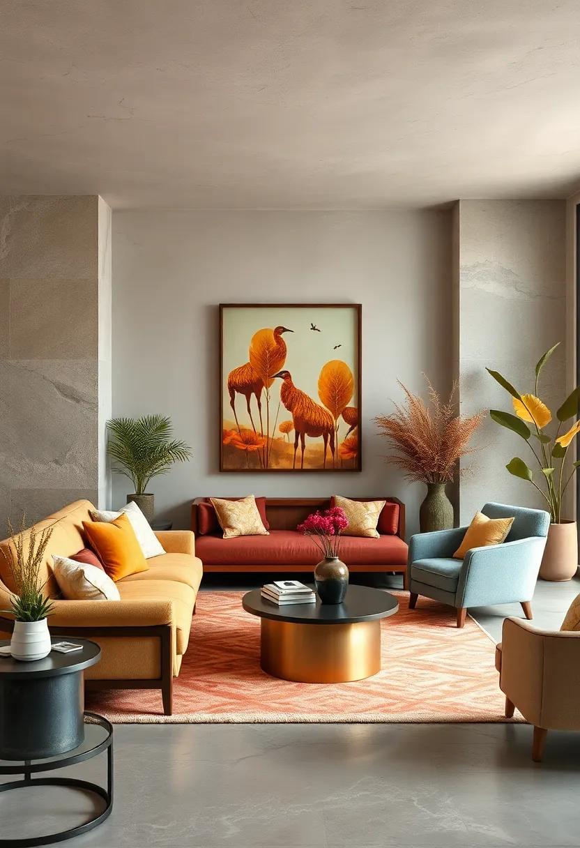 Hang⁣ artwork or ‍prints featuring ⁤shades of rust, sienna, and ochre to inspire fall​ vibes