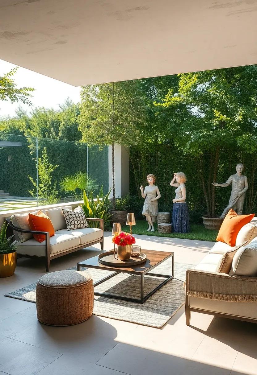 Transparent Fence Lines Emphasizing the Symmetry Of An Immaculate ⁤Formal Garden design