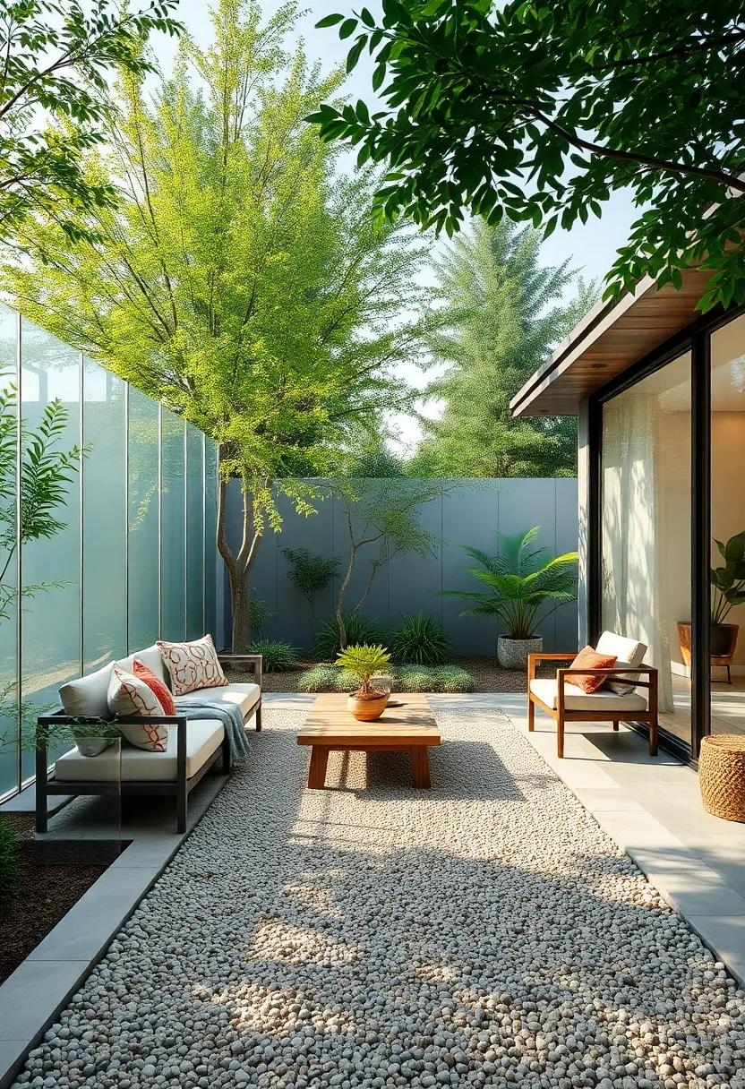Whisper Thin Transparent Fencing Defining A Serene Japanese Garden With Raked Gravel Patterns