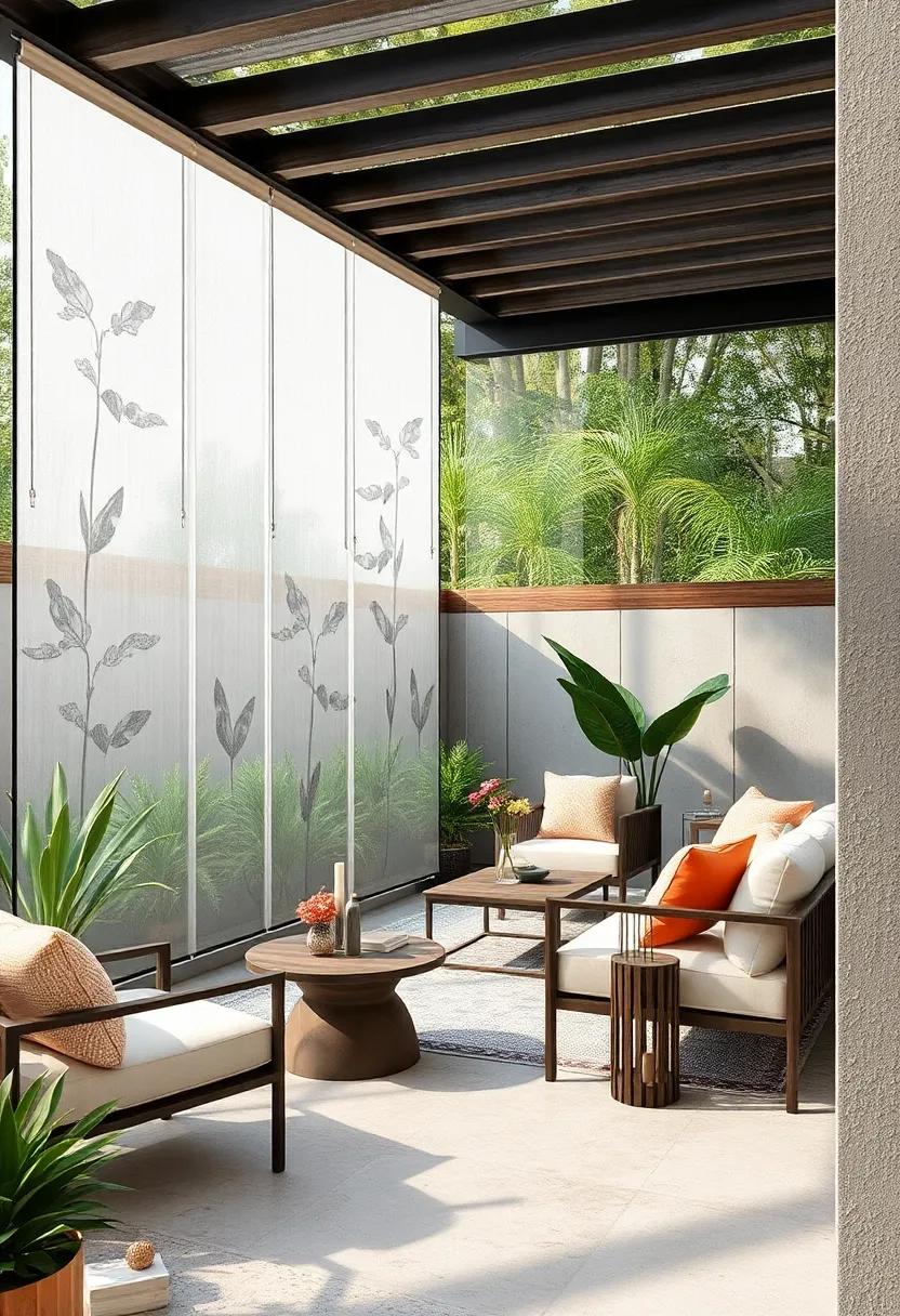 Custom-Printed‌ Transparent‌ Panels Featuring Subtle Botanical Motifs