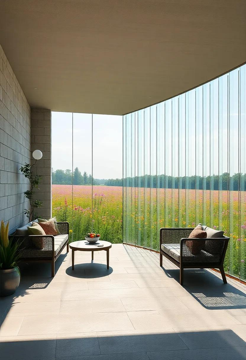 Sunlight⁢ Streaming Through‌ Slim Transparent Fence Slats Onto Colorful Wildflower⁤ Meadows