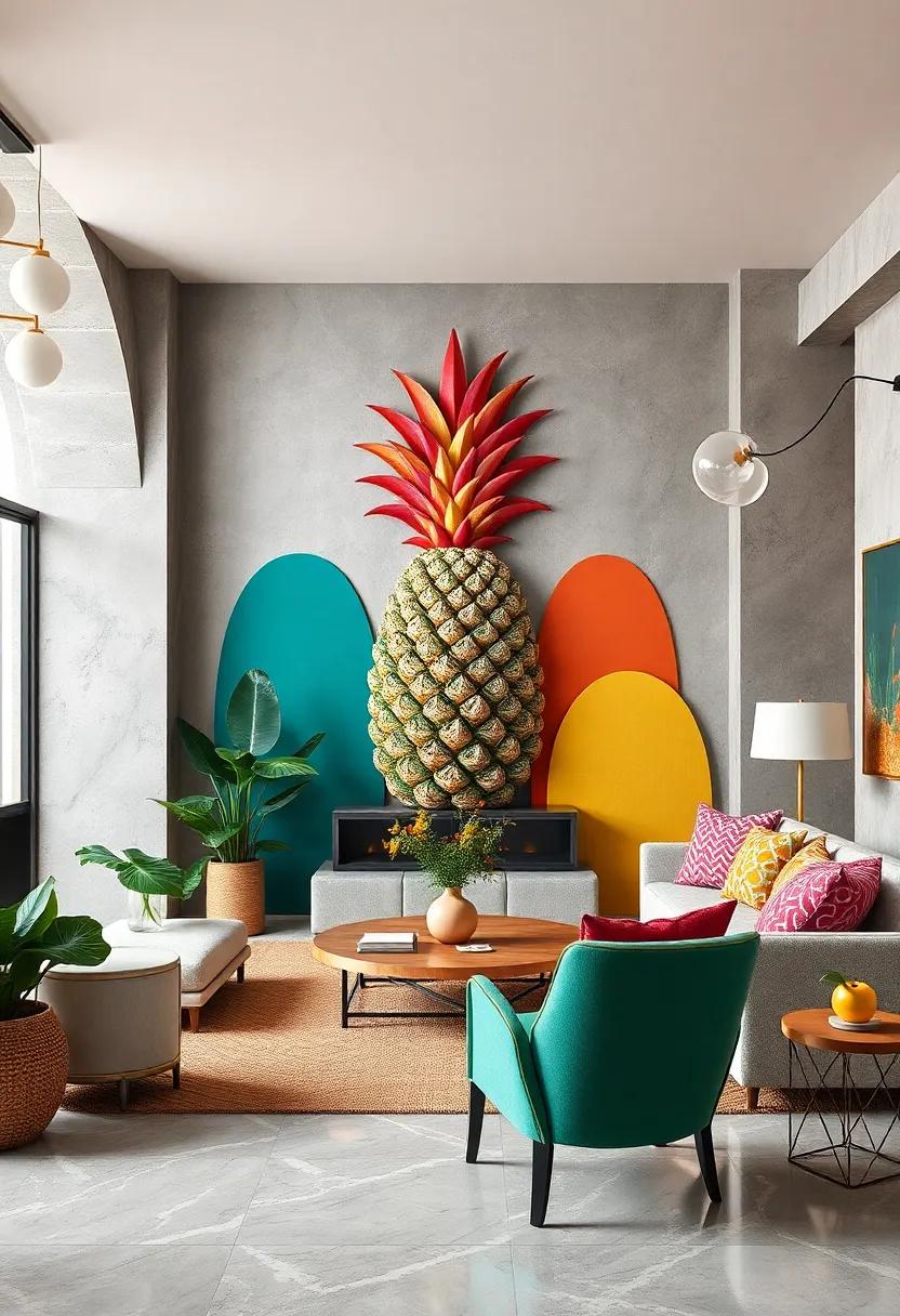 Abstract Pineapple Shapes:​ Creative reinterpretations⁢ that‍ play with color ⁣and form for‌ artistic projects