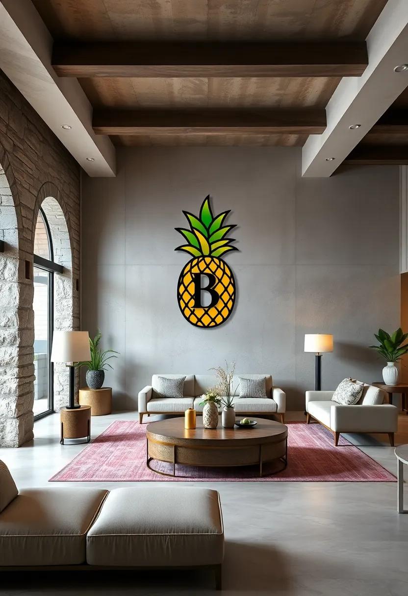 Monogram ​Pineapple Logo:⁣ Combining letters and fruit for elegant, personalized tropical branding