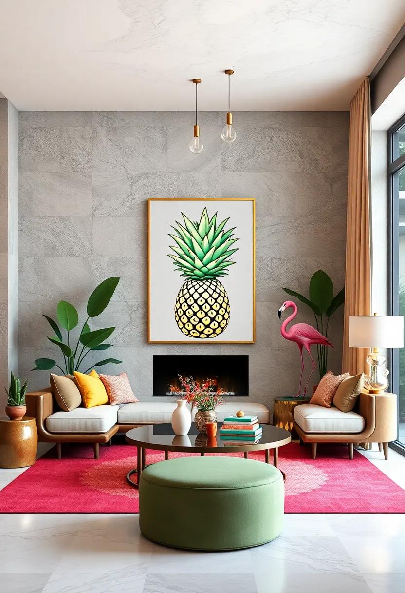 Pineapple with⁤ Flamingo Elements: Combining two tropical icons for⁤ a⁤ lively and unique⁢ visual statement