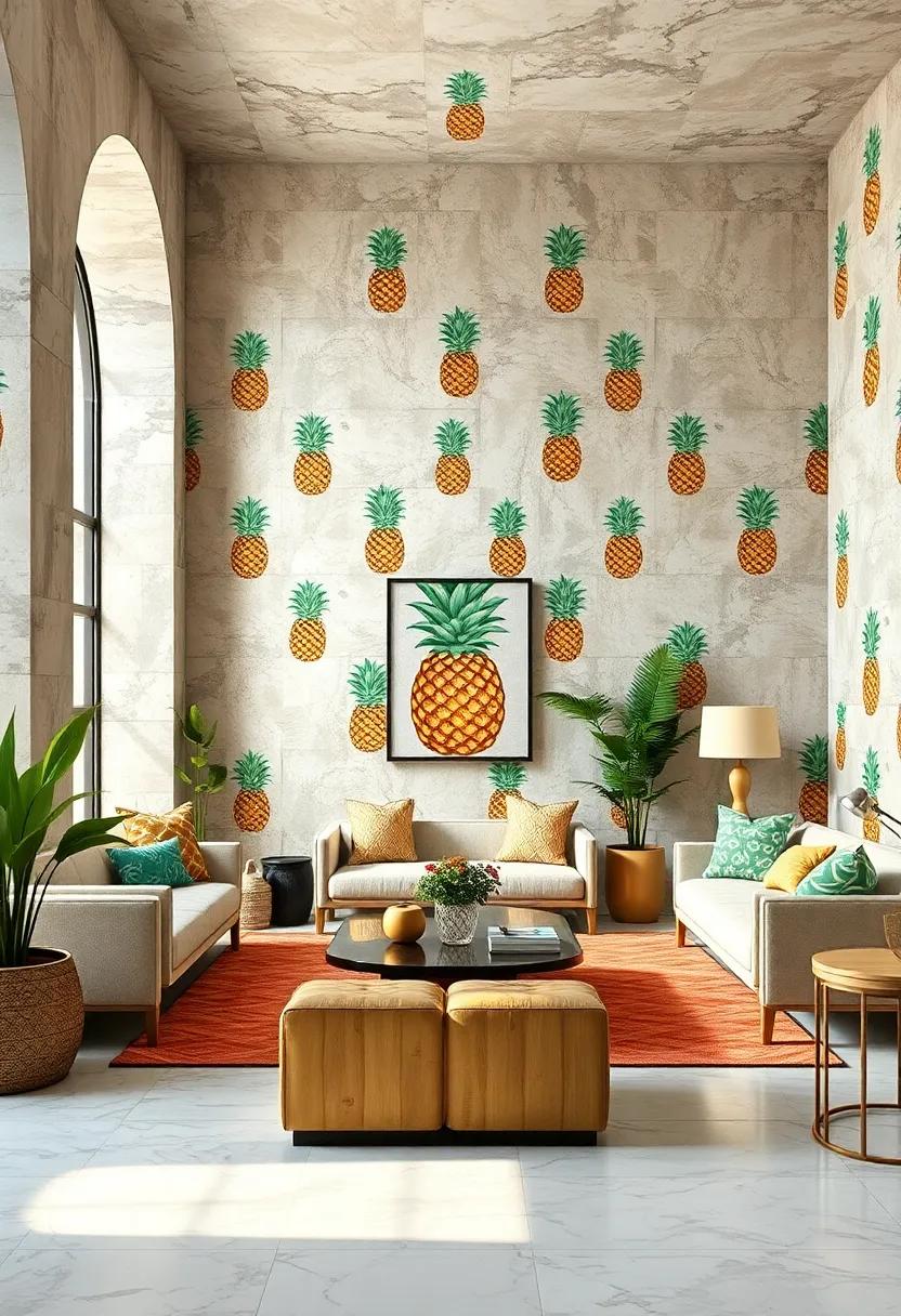 Pineapple Pattern‍ on Textiles: Repeating‍ motifs⁤ perfect for‌ apparel, upholstery, and beach accessories