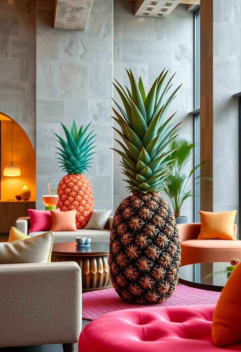 Pineapple with⁣ tropical Drinks: Playful designs featuring cocktails that emphasize ​vacation‍ vibes