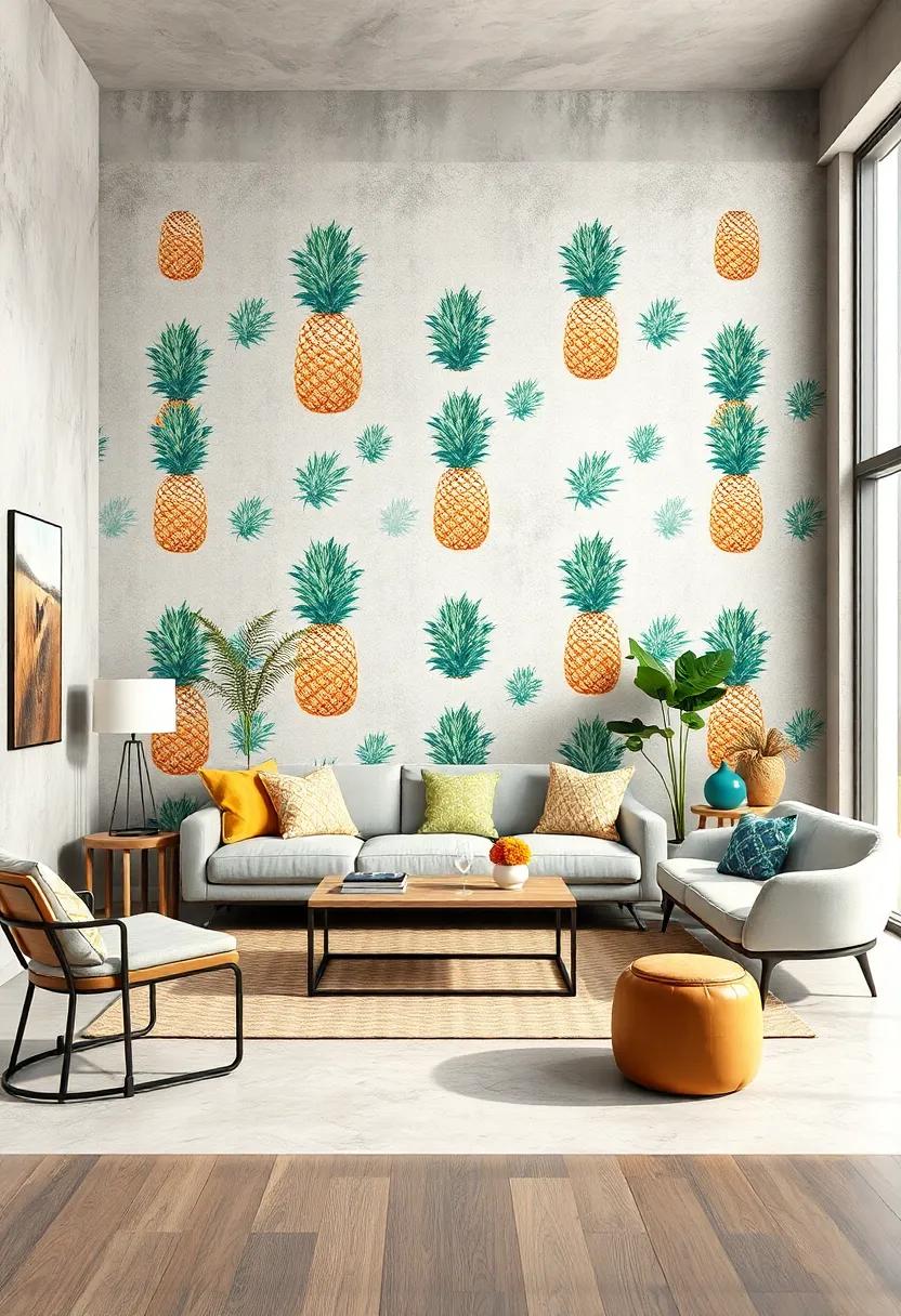 Watercolor Pineapple Pattern: Soft, blended hues that ⁤evoke a relaxed, beachside atmosphere‍ perfect⁢ for summer designs
