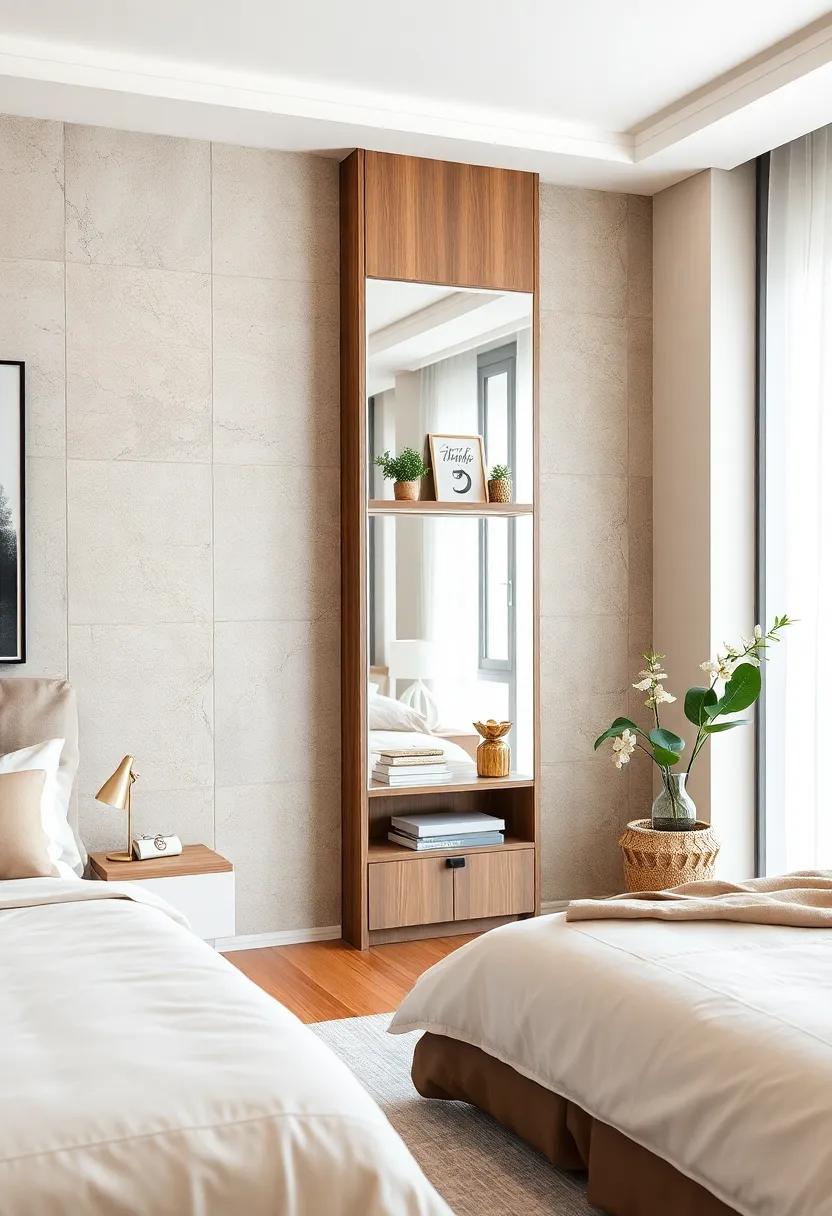 Hang a full-length mirror⁤ with built-in shelving on the ⁢back to combine function‌ and storage ⁢seamlessly