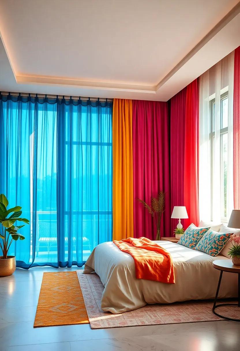 Layer curtains in different hues⁤ and patterns to ⁣soften the window area and add depth