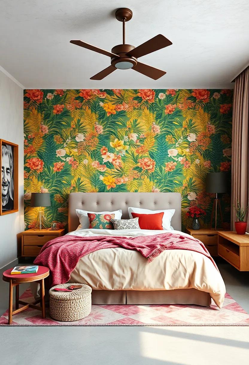 Layer different patterned wallpapers for a daring and playful backdrop