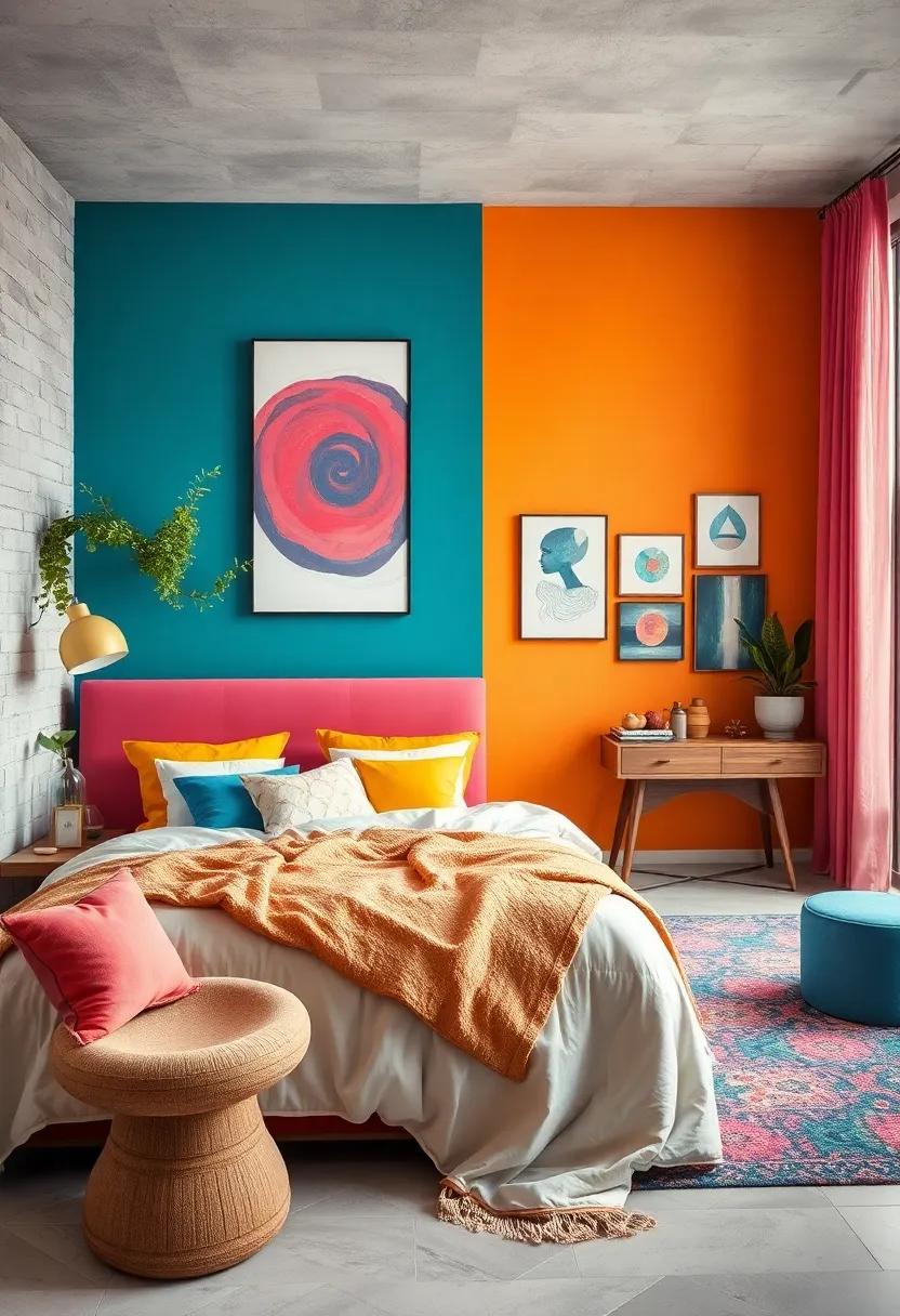 Paint one wall in a bright, statement color to ⁢serve as an accent backdrop