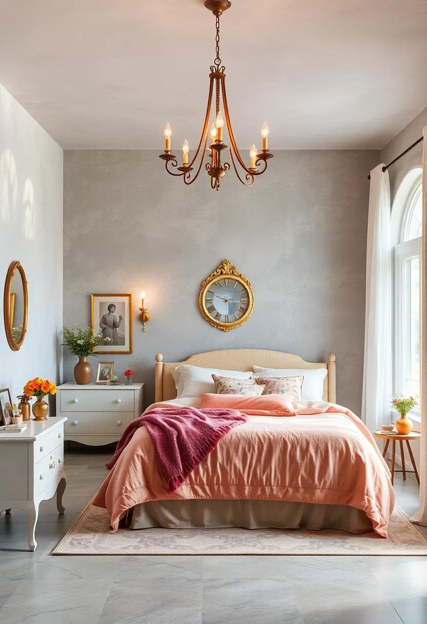 Antique ⁤Brass Chandeliers Casting Warm Glows Over a Vintage-Inspired Girls’ Bedroom