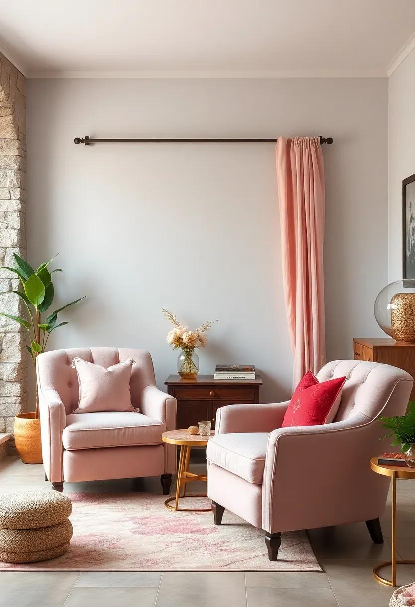 Soft Velvet Upholstered Armchairs ⁢in Pastel Tones to Complete the Vintage Girl’s Room setup