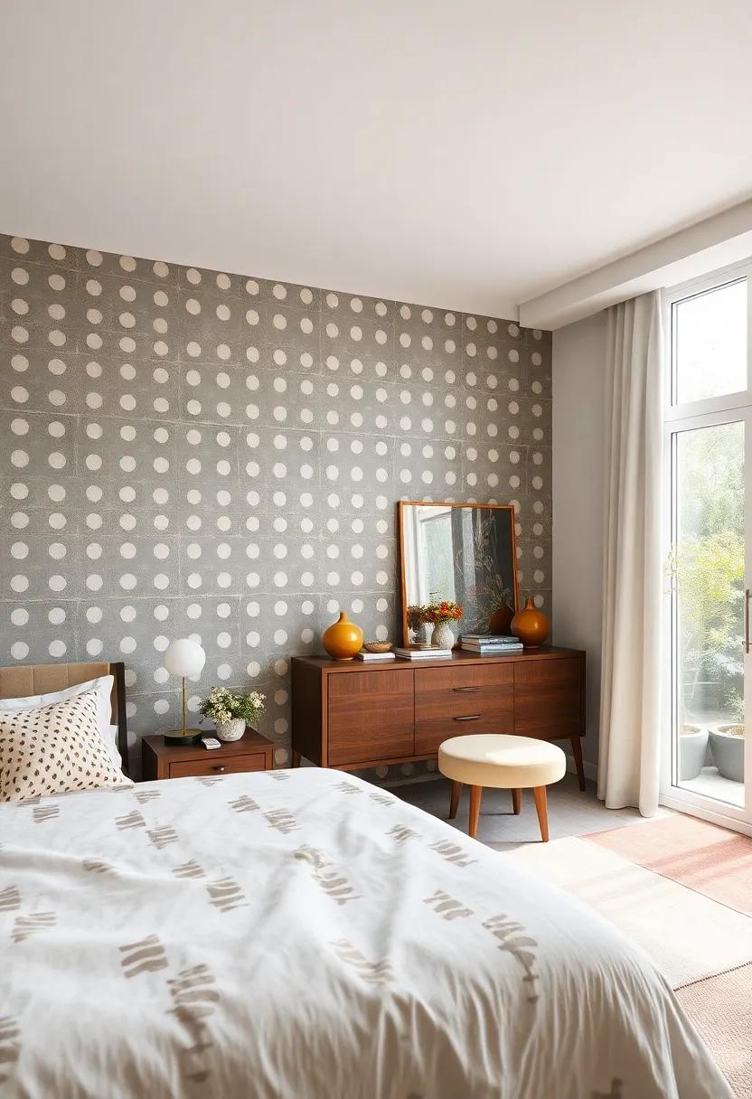 Retro ‍Polka Dots: Playful dots ⁣in muted tones evoke⁣ mid-century ⁢cheer without overpowering your space