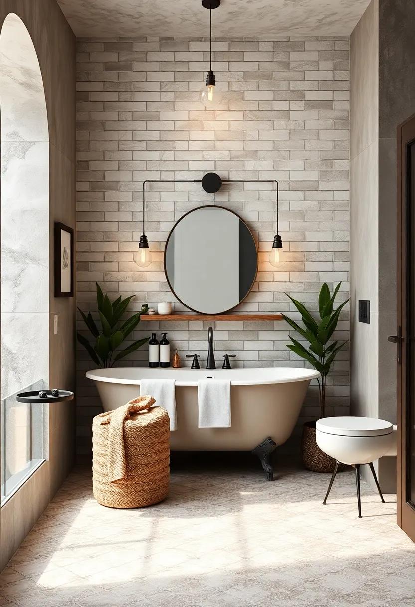 Classic Subway Tiles Paired ‍with Hexagonal Floor⁤ Patterns