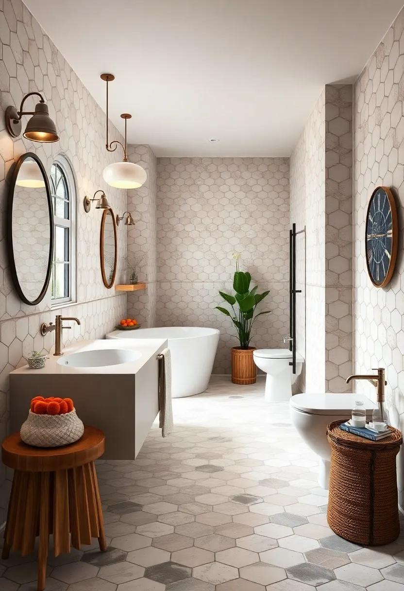 Classic ⁤White Hexagon⁢ Tiles​ with Contrasting Dark ⁣Grout