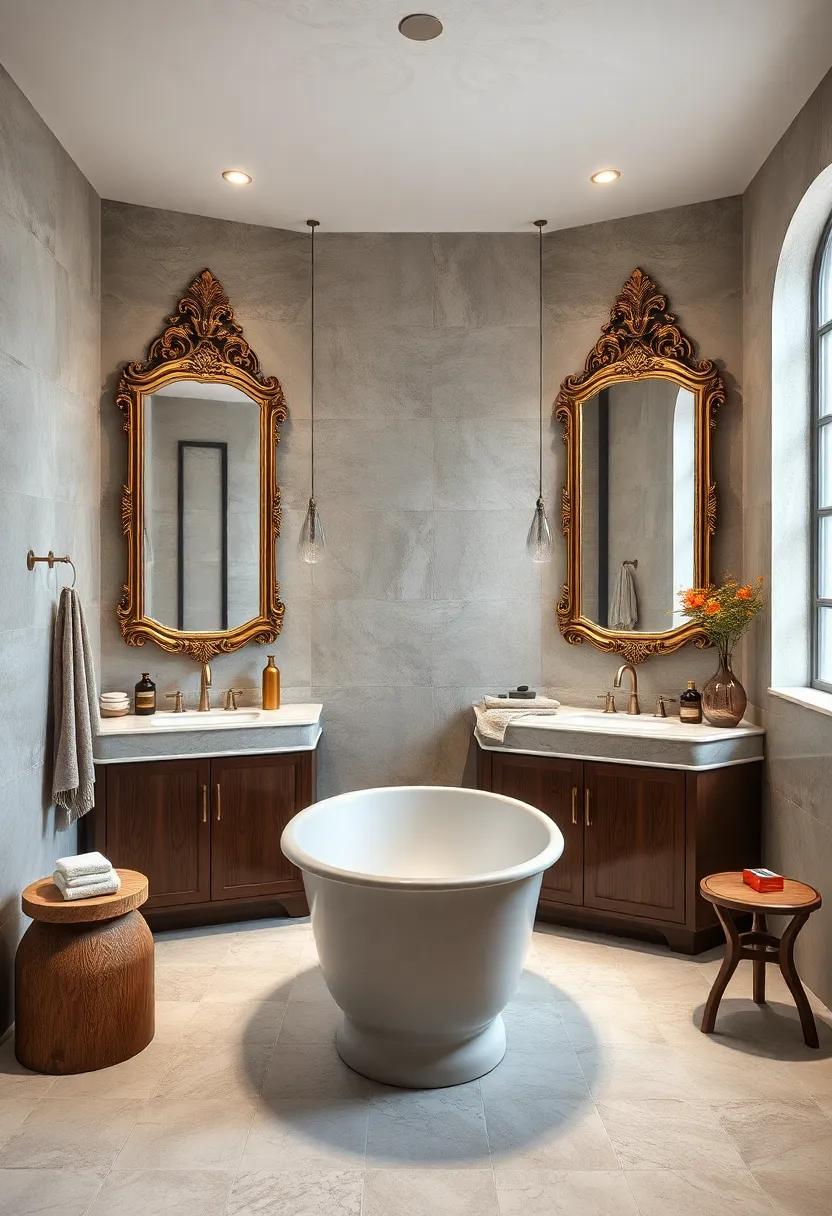 Ornate Frameless Mirrors with ‌Intricate‌ Detailing