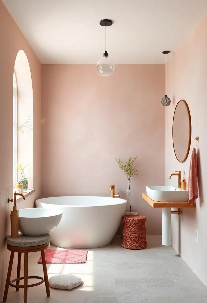 Soft Pastel ‍wall Colors‌ Complemented⁣ by White ⁣Porcelain Sinks