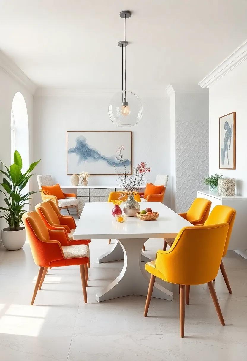 Brighten Your Space Using ‌White Tables Paired with⁣ Vibrant Accent Chairs