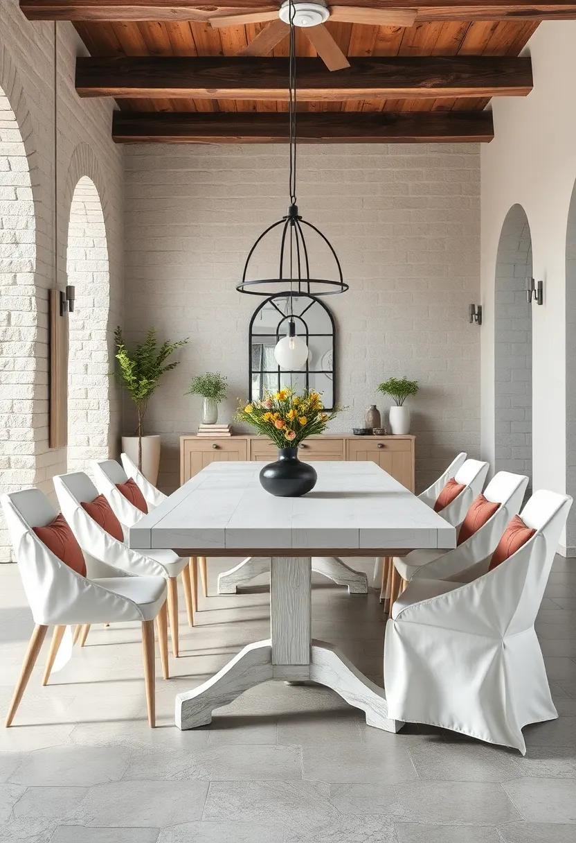 Combine​ Rustic Charm ‍and Modern Elegance with a ⁢Whitewashed Wooden Dining Table