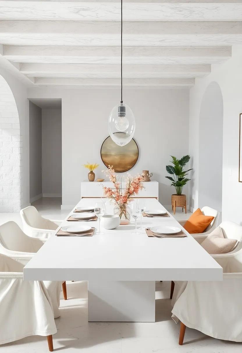 Embrace Minimalism‌ with⁤ Sleek White Tables and Soft Neutral Linens