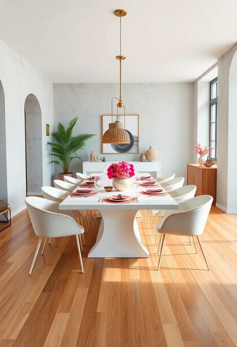 Incorporate Warm ‍Wood Floors to Balance the Crispness‍ of⁢ a White Dining ⁢Table