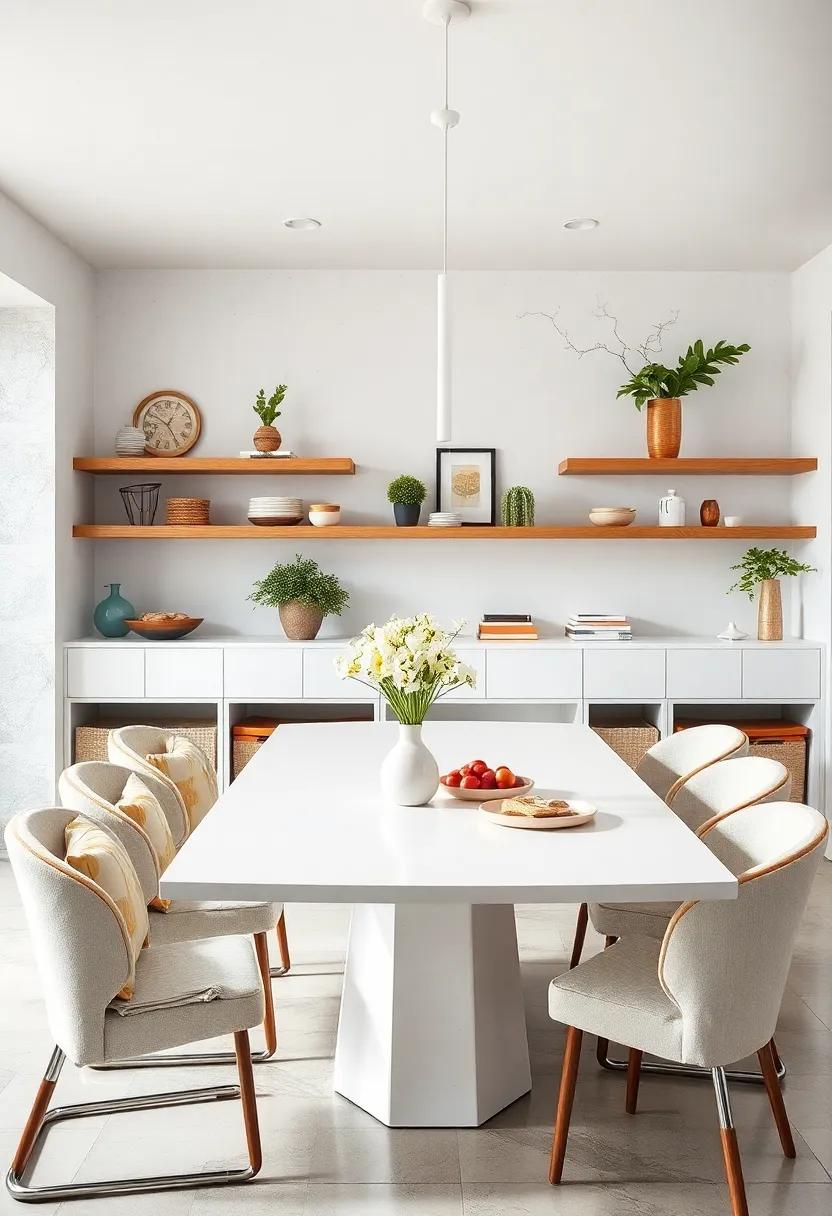 integrate Open ⁤shelving Near⁤ Your White⁣ Table to ⁣Display⁣ Decorative and Functional Items