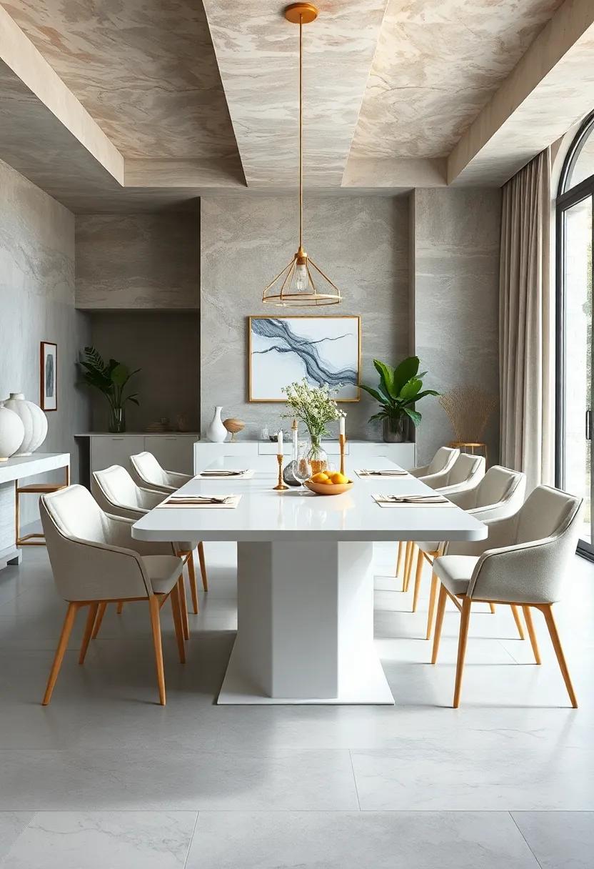 Mix Metallic Elements like gold ​or​ Brass⁣ with a Crisp White Dining ⁣Table‌ for​ Glamour