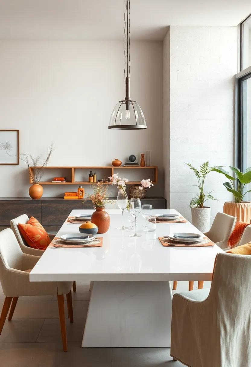 Mix and Match ​Textiles in Warm‍ Tones to Complement the Coolness of a ⁣white Table