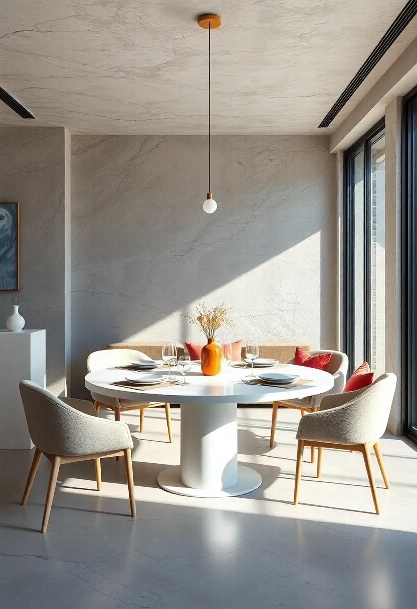 Opt for Round White Tables to Encourage Intimate, Social ⁣Dining⁣ Experiences