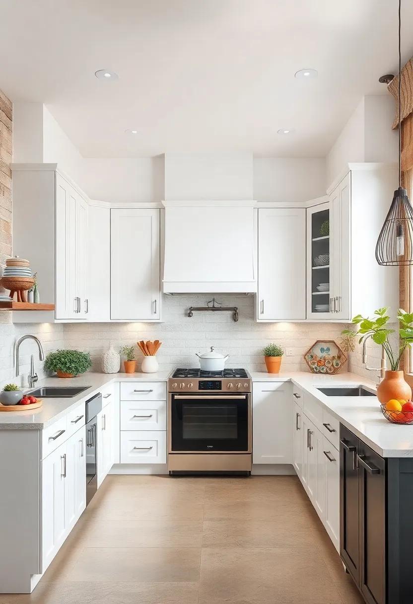 Two-Tone ​Kitchen with White Upper Cabinets and Dark Lower Cabinets