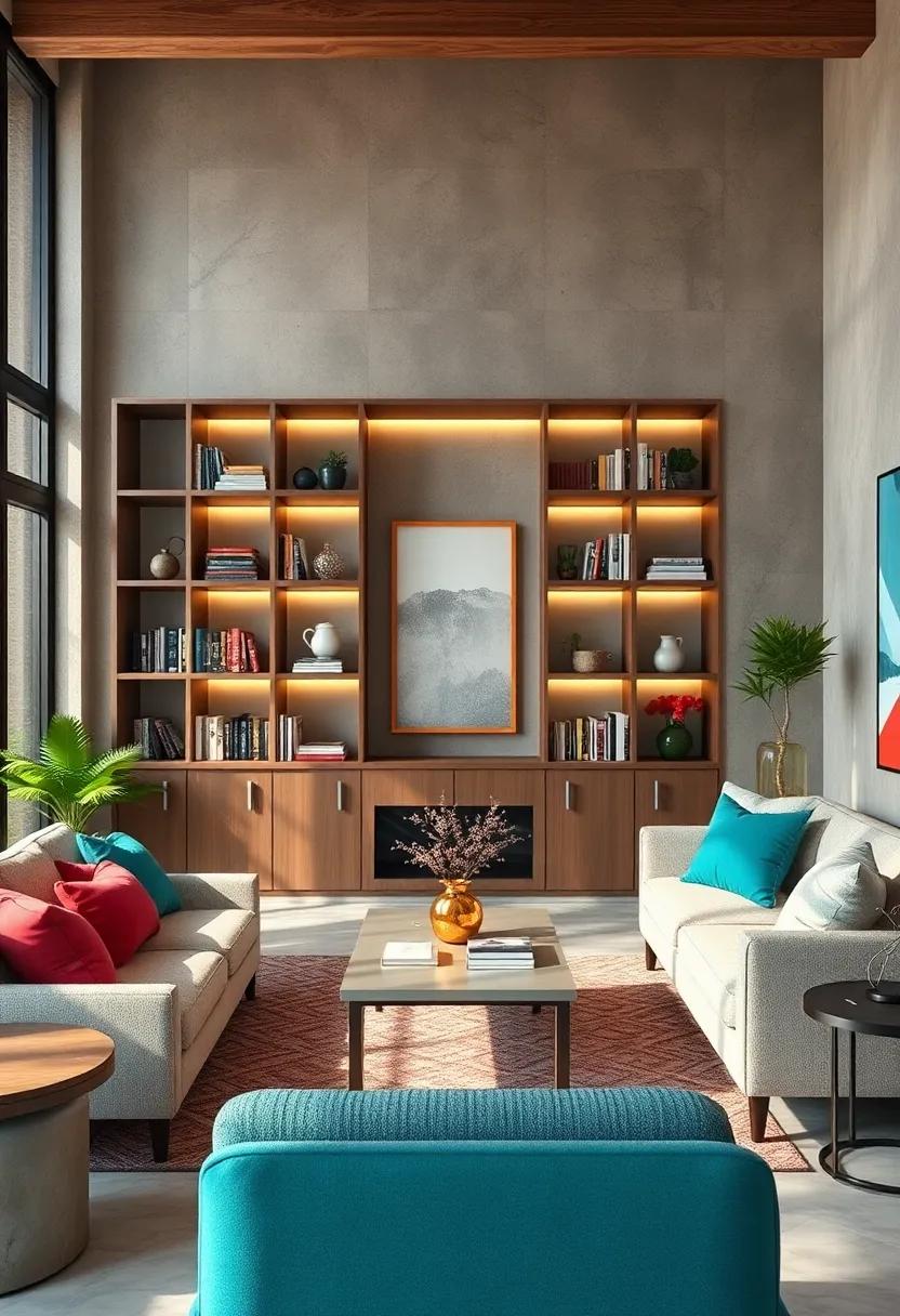 Add‍ Bookshelves Filled with Favorite Reads and‍ Decorative‍ Items