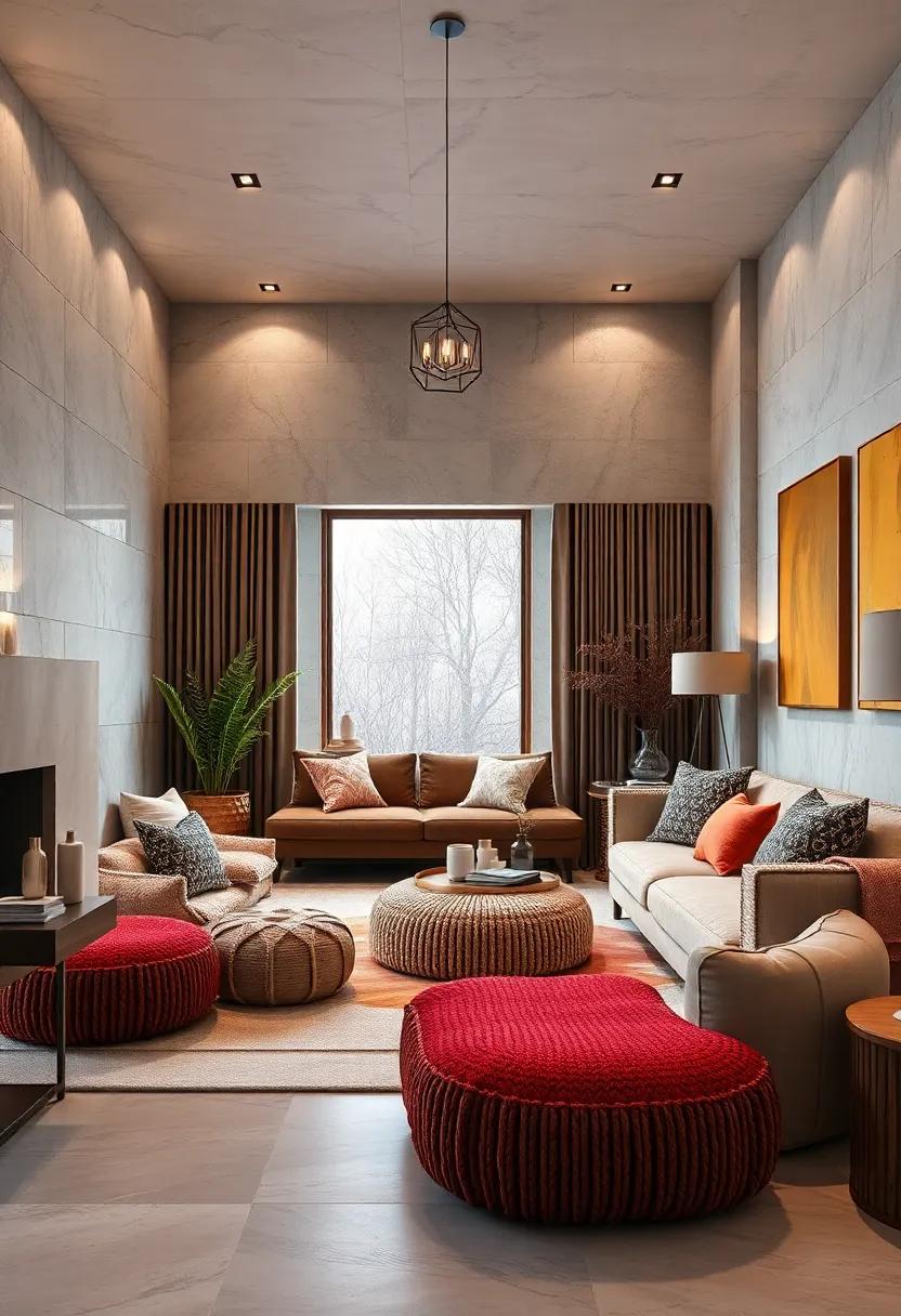 Introduce Knit Poufs and Floor Cushions for Extra Comfort