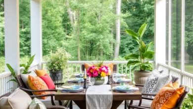 25 Stunning Screened Porch Dining Centerpiece Ideas to Elevate Your Outdoor Meals