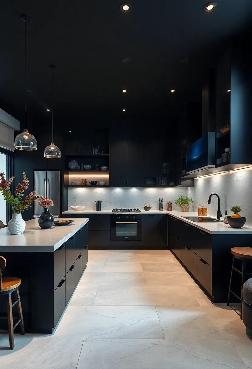 23 Stunning Monochrome Black Luxury Kitchen Ideas That Redefine Modern Elegance