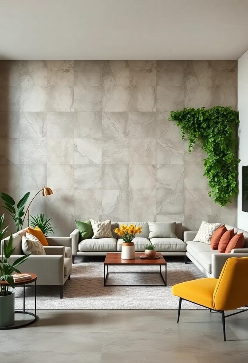 24 Inspiring Living Room Accent Wall Ideas Featuring Lush Greenery for a Fresh Vibe