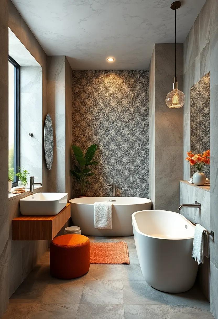 Use⁣ patterned wallpaper or tiles ‌as an accent wall to inject⁣ personality‌ and vibrancy