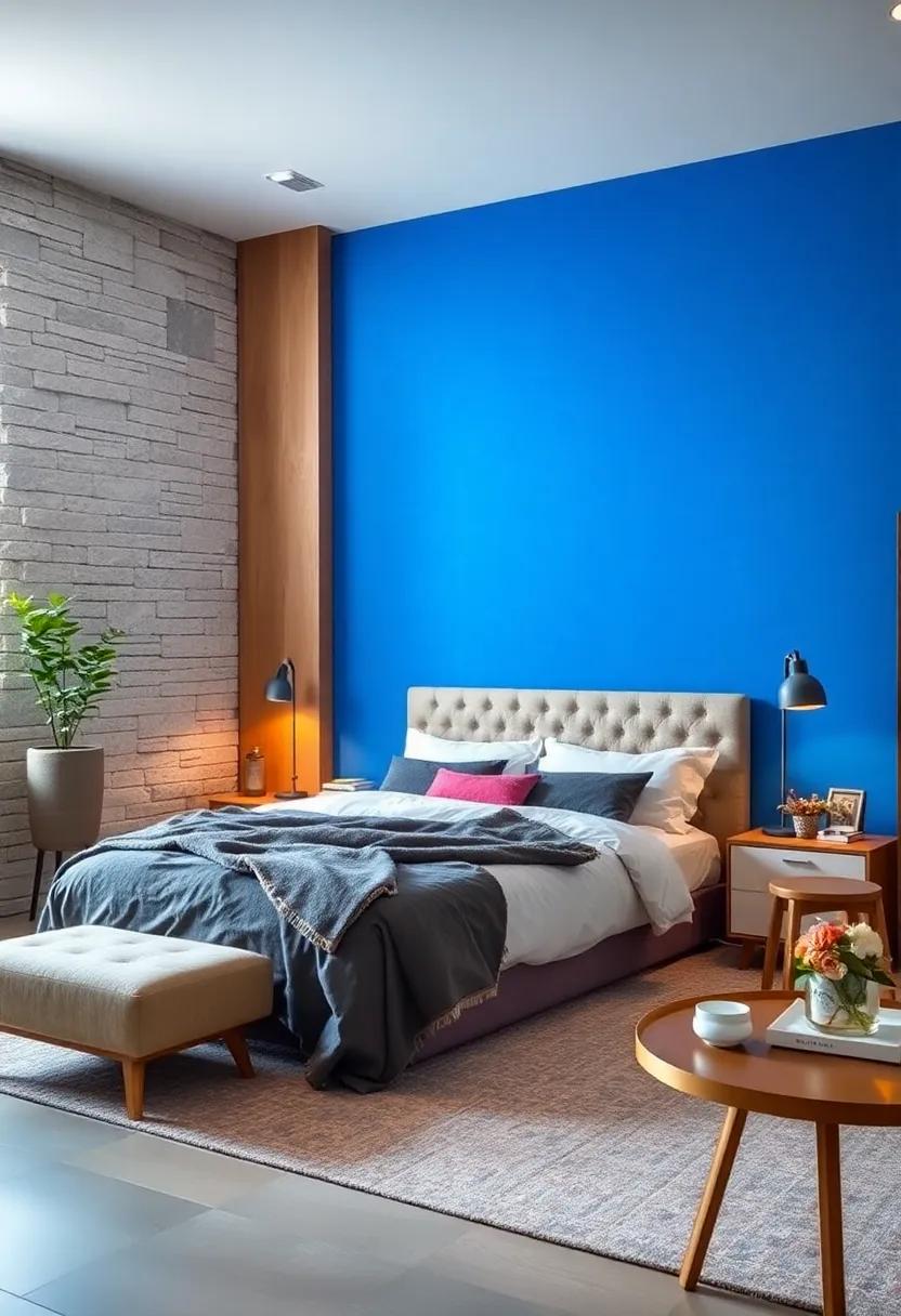 Electric Blue Excitement:‌ Add a burst of energy through an electric blue wall, making a ‌bold, ​contemporary statement