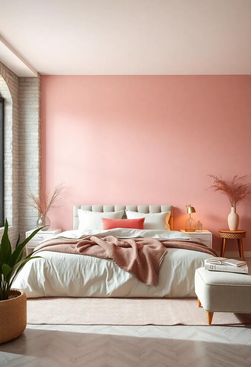 Blush ‌Pink ⁣Softness: Create⁤ a romantic and ⁢inviting ambiance with a pastel ⁢blush wall that pairs perfectly ⁢with​ gold and cream⁤ tones