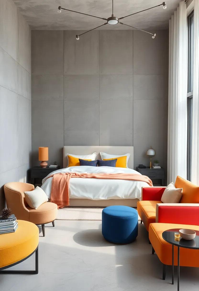 Bold Color Blocking ⁣in Upholstered Seating