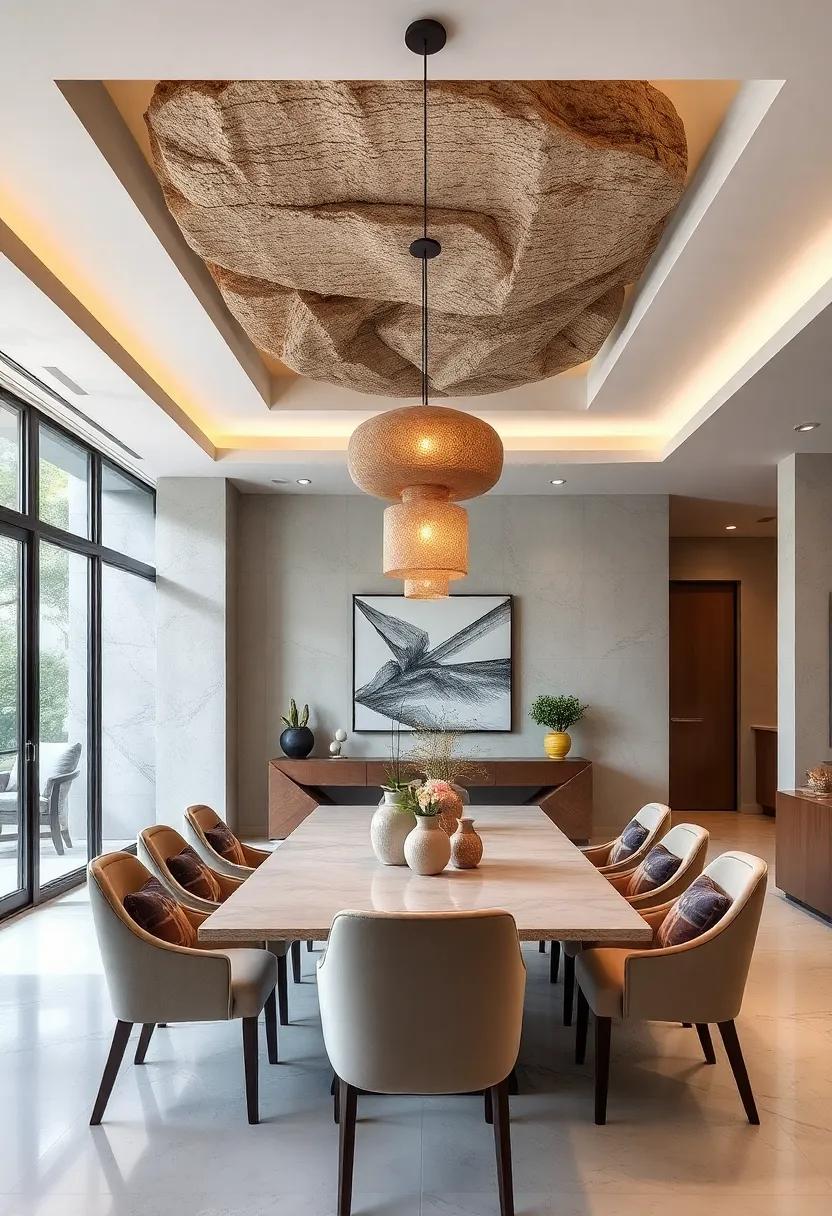 Geode Glow: Natural stone-inspired fixtures with embedded LED lights create a mystical and textural atmosphere