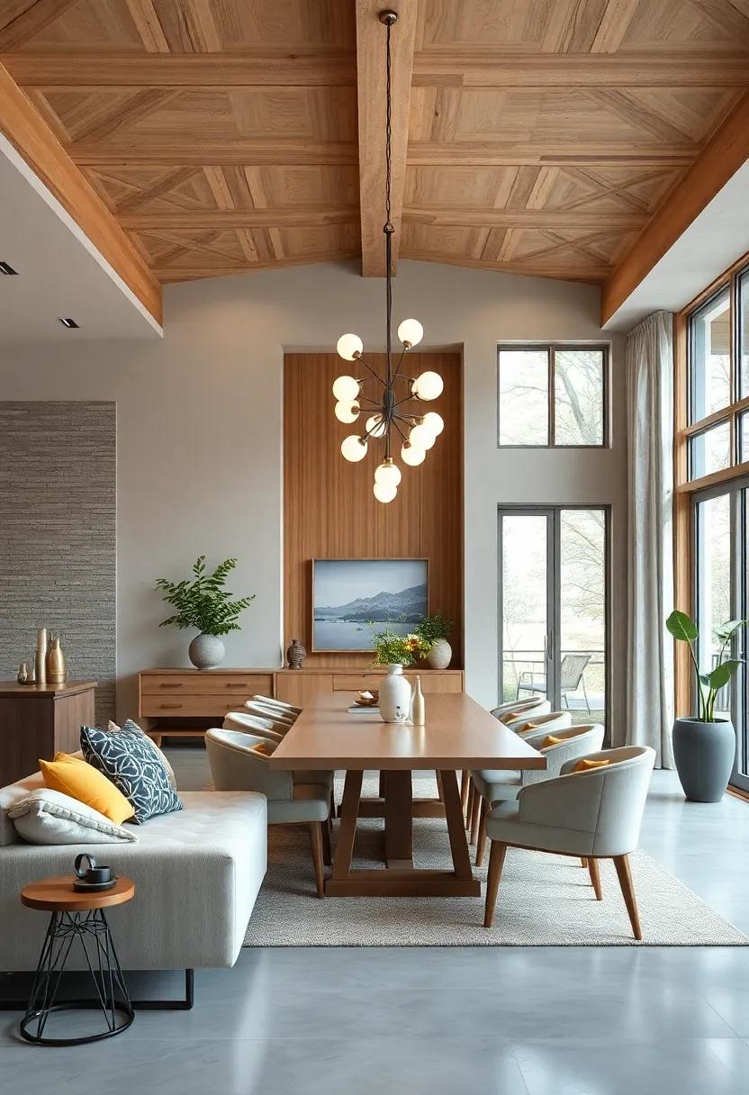 Scandinavian serenity: Natural wood elements combined with soft white bulbs for an airy, light-filled dining experience