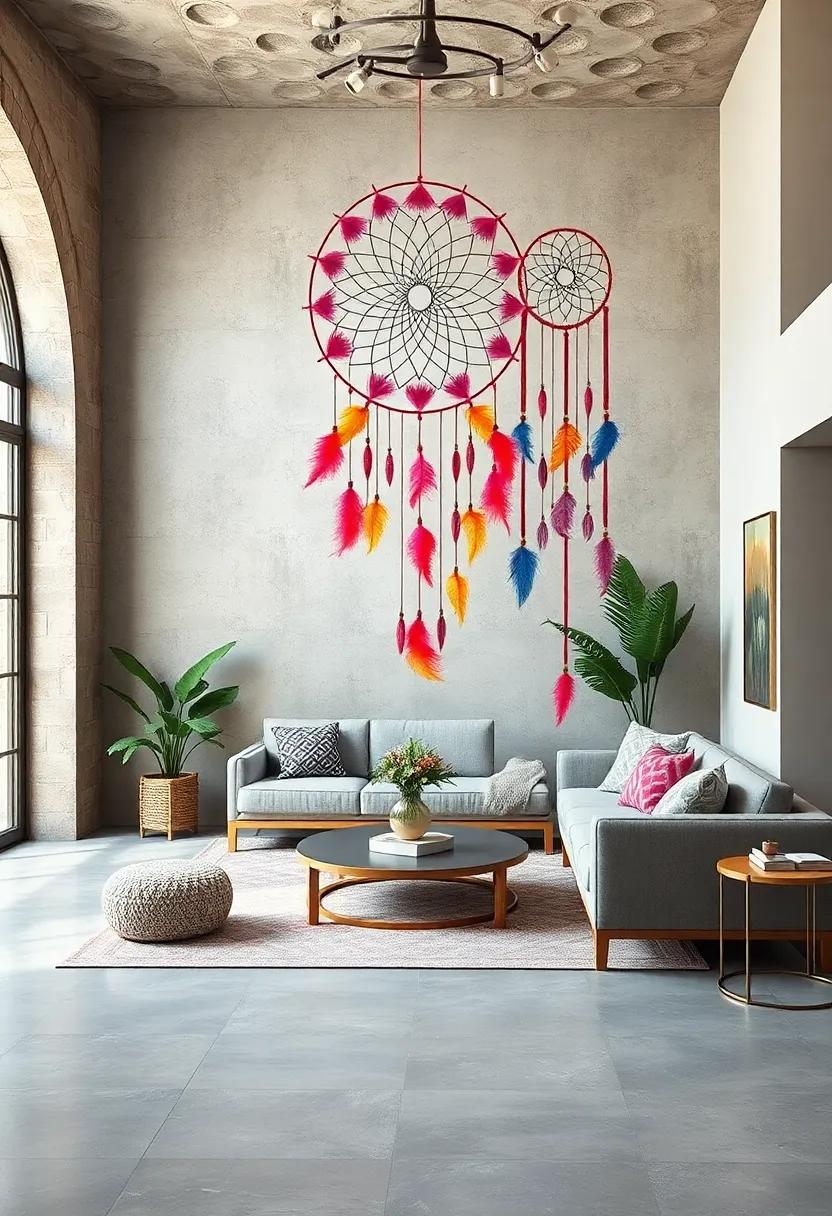 Bold ⁣Boho Burst Dreamcatcher –⁣ Vibrant, oversized⁤ feathers and bold weaving create a⁤ statement‌ piece ‌bursting with energy