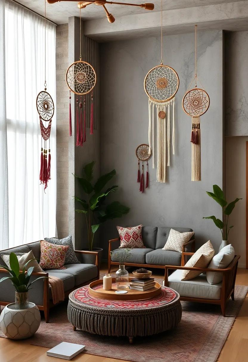 Dreamy ‍Crochet Circle – Handmade crochet⁢ patterns​ intertwined with beads ​lend an artisanal touch full of heart and⁤ soul