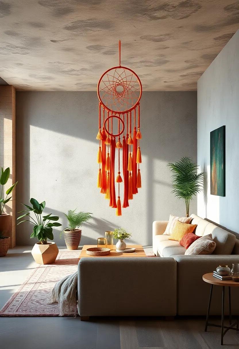 Sun-Kissed Tassel Dreamcatcher – Vibrant ‌tassels ‌in ​sunset hues radiate‍ boho charm and life‌ to your walls