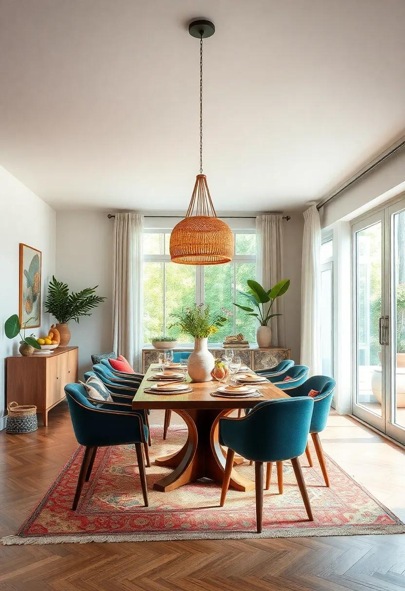 Add a statement pendant light with a woven‍ or beaded design⁤ to ⁣create ambient ⁣dining lighting