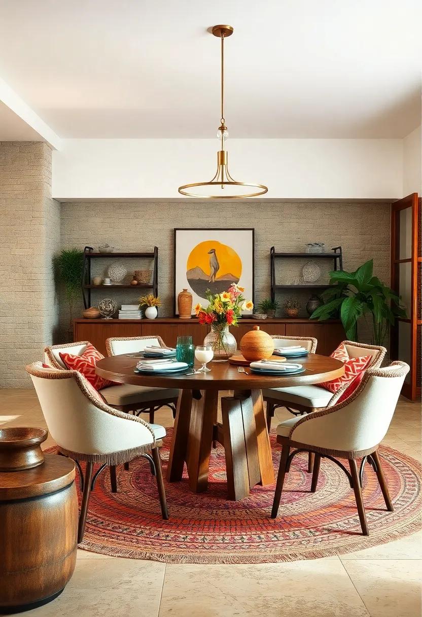 Opt for a round dining ⁢table ⁣to enhance the communal and free-spirited feel of the space